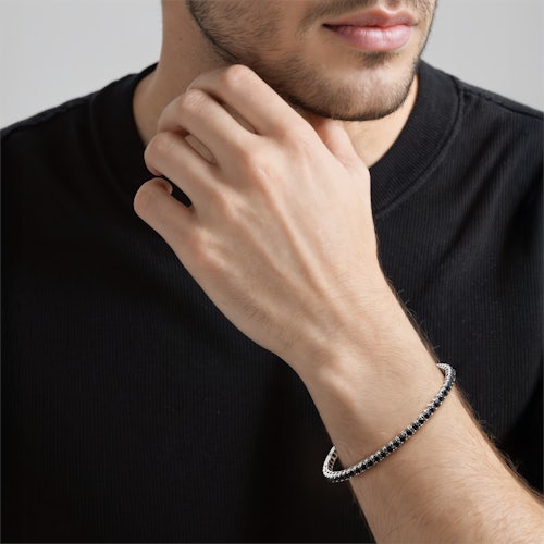 Bransoletka tenisowa Luminy 3,0mm: białe złoto, czarne diamenty